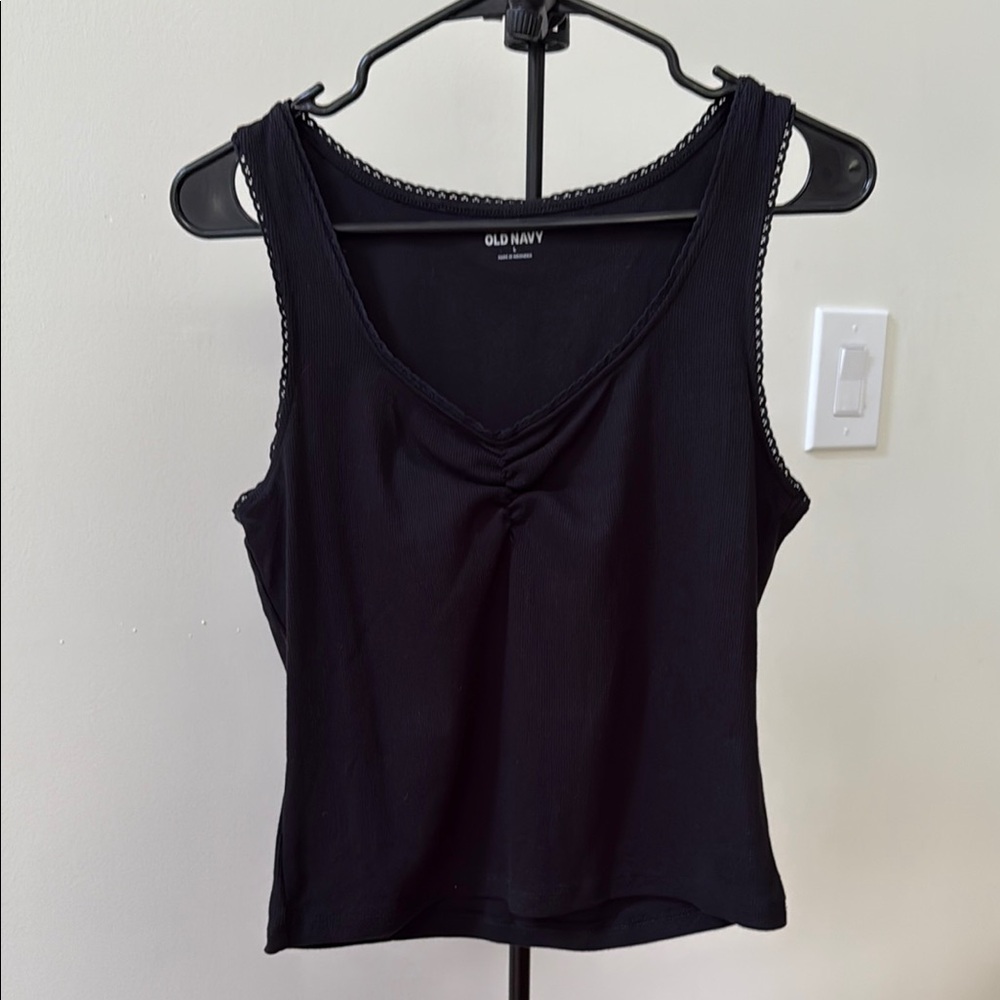 Old Navy Black Fitted Sleeveless Tank Top